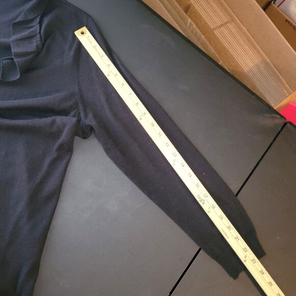 Talbots Black Ruffle Open Cardigan Sweater 1X - Picture 7 of 9